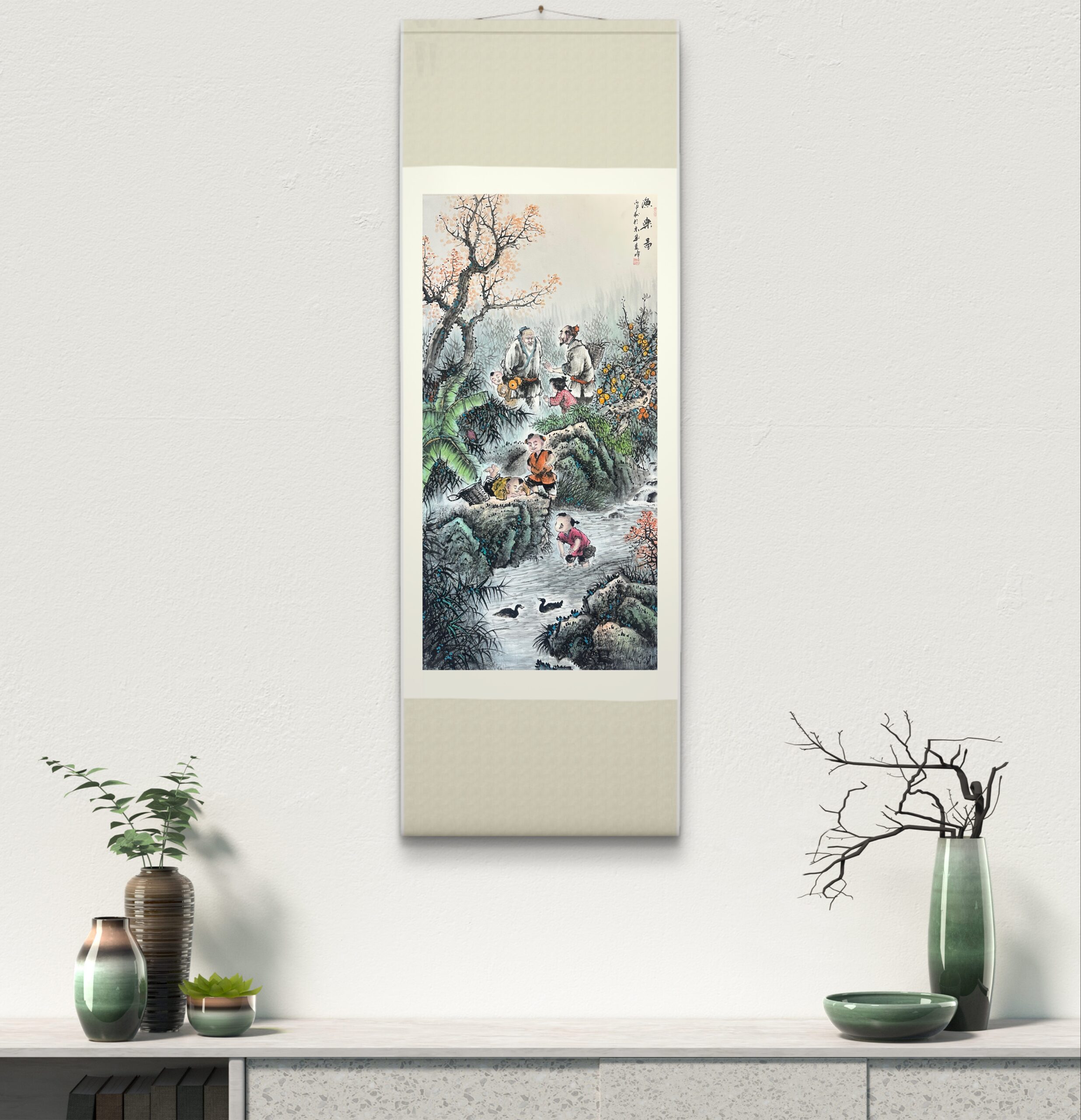 Pastoral Harmony: Leisure by the Stream